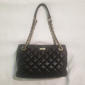 Kate Spade Black Quilted Gold Coast Leighton Chain Shoulder Bag
